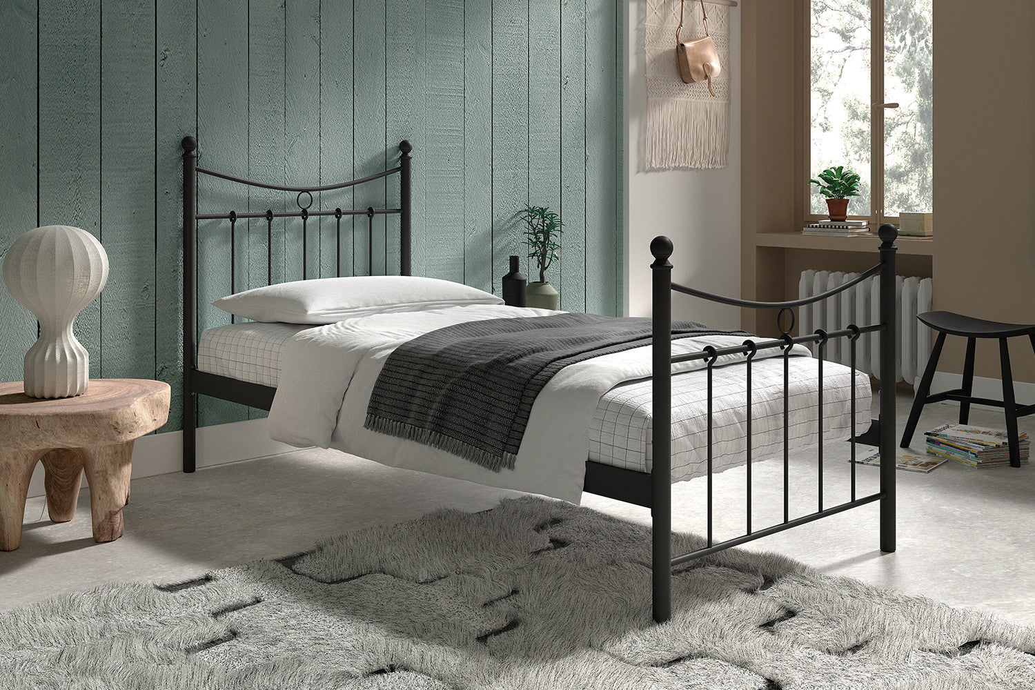 Bed Sandra 90x200 met lattenbodem Zwart