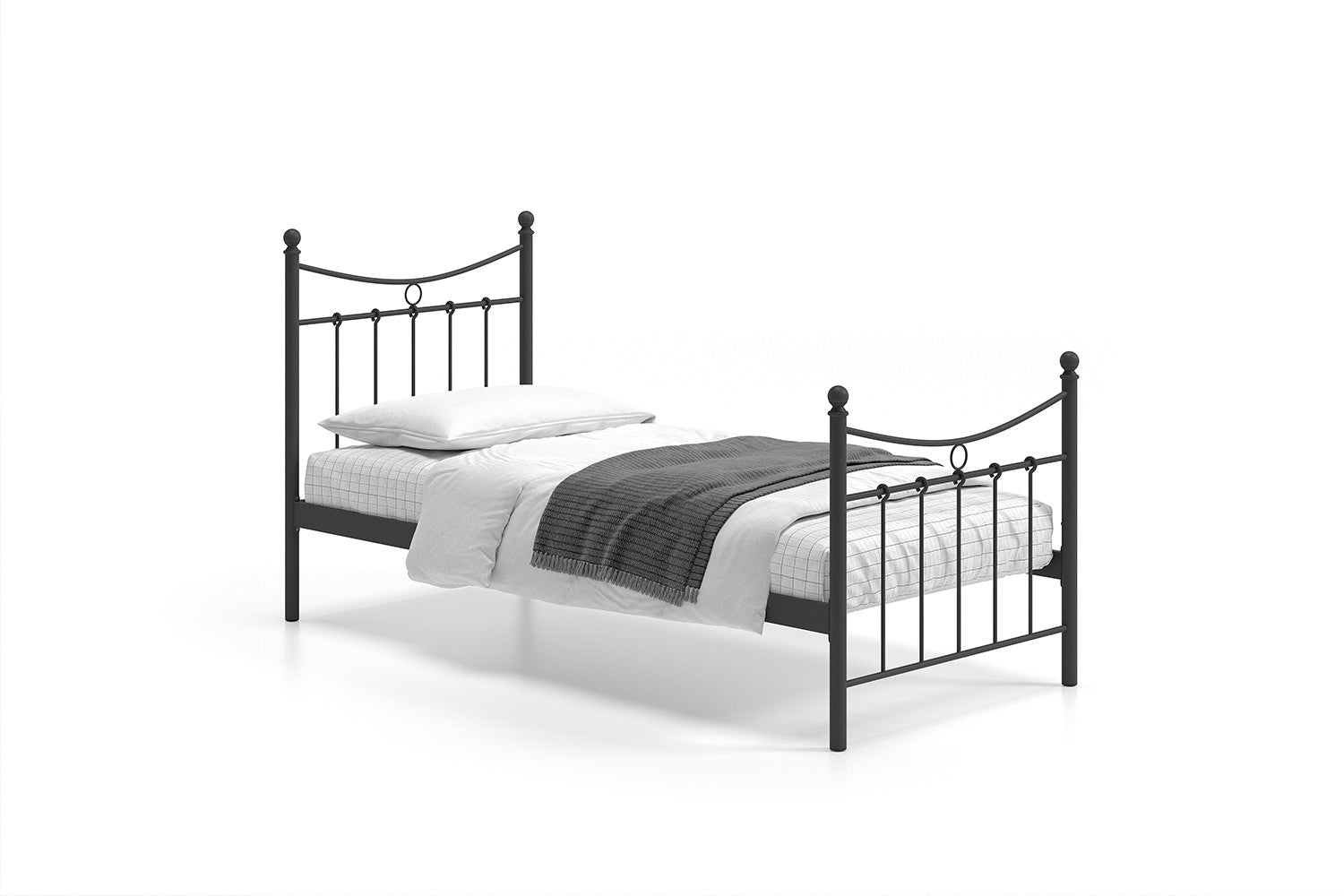 Bed Sandra 90x200 met lattenbodem Zwart