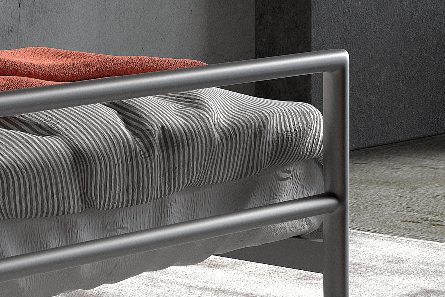 Bed Silka 90x200 met lattenbodem Grijs