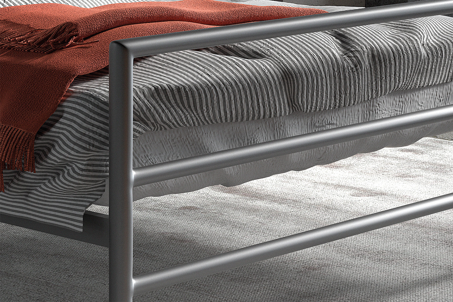 Bed Silka 140/160x200 met lattenbodem Grijs