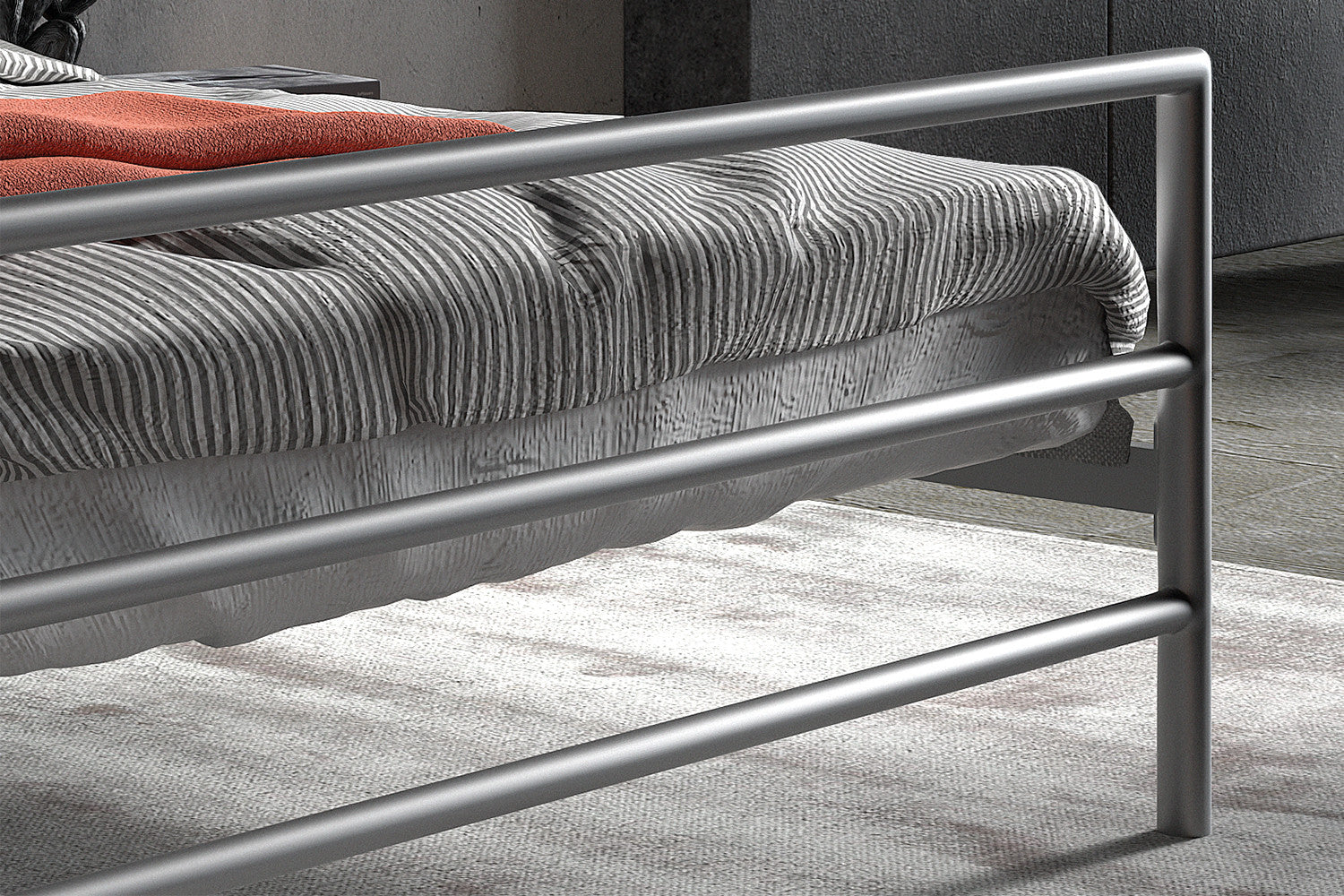 Bed Silka 140/160x200 met lattenbodem Grijs