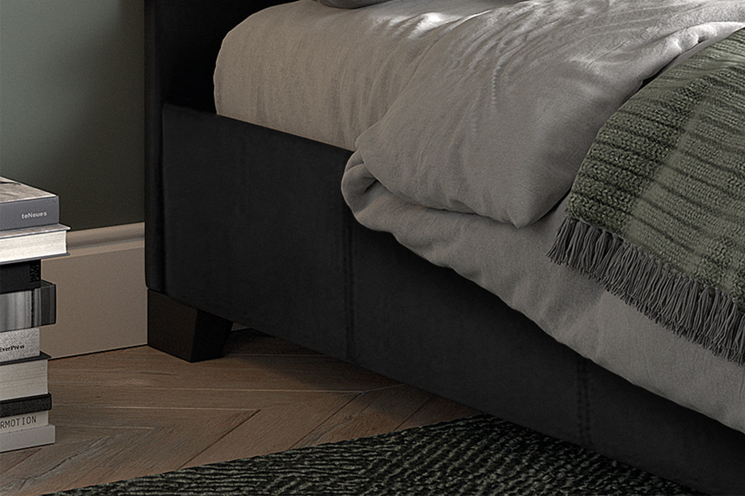 Bed Rudena 140/160x200 met lattenbodem PU Zwart