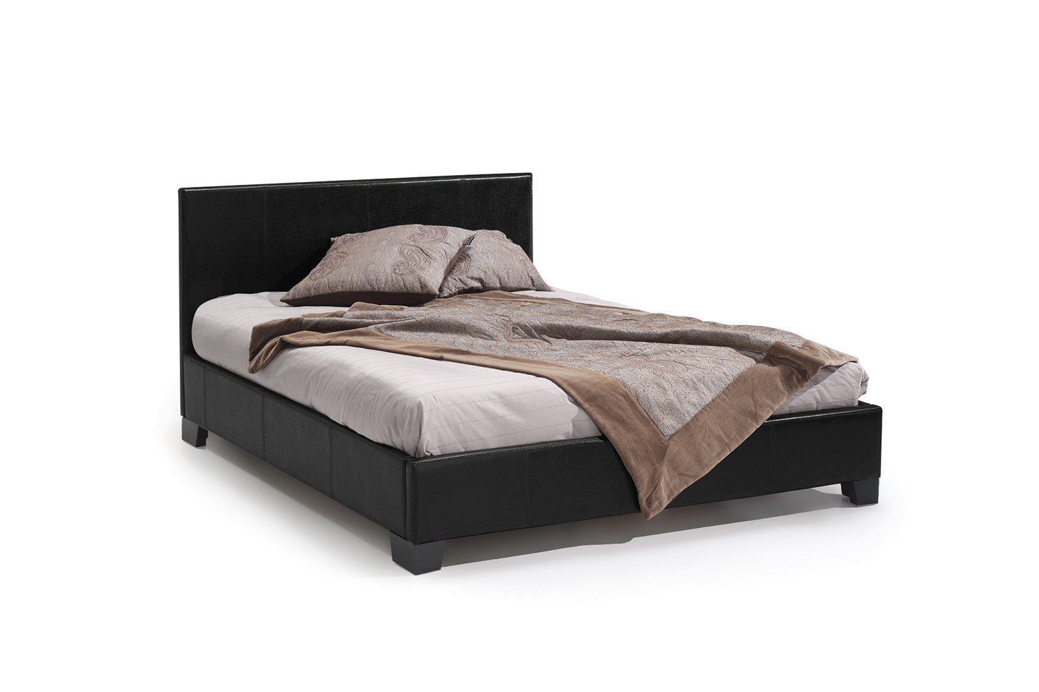 Bed Rudena 140/160x200 met lattenbodem PU Zwart