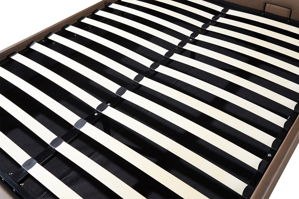 Bed met koffer Pimera 160x200 met lattenbodem PU Taupe