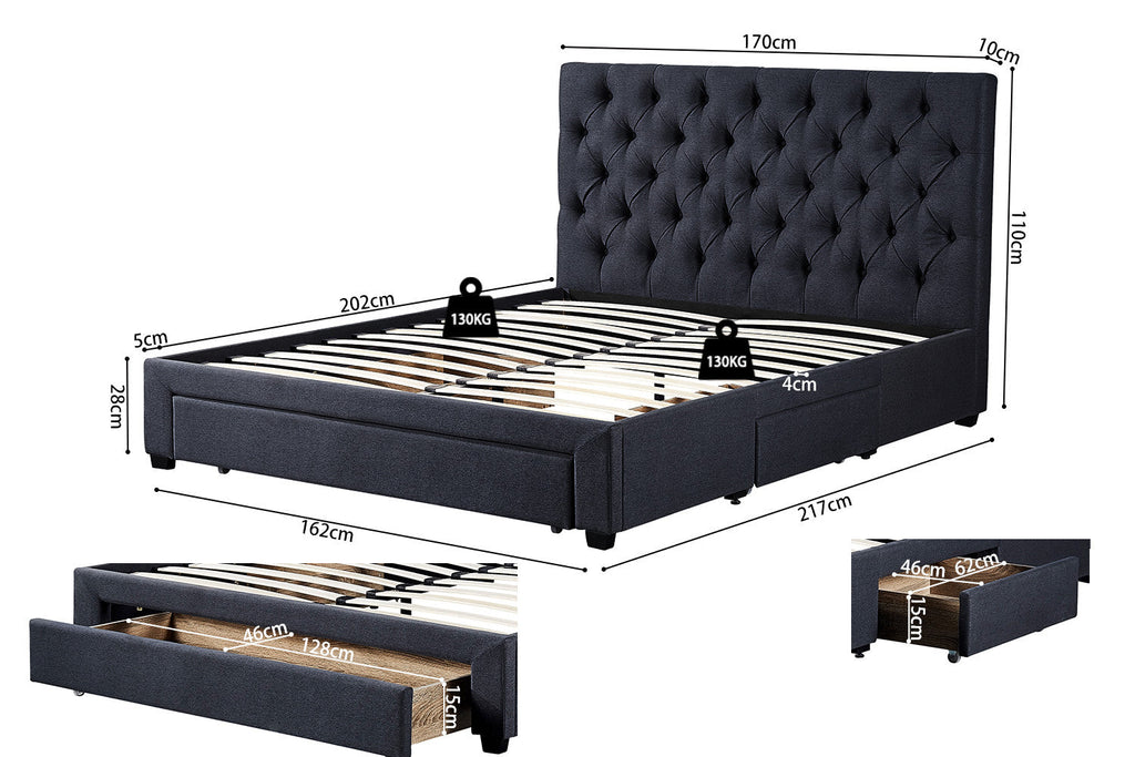 Bed Sander 160x200 met lattenbodem Grijs