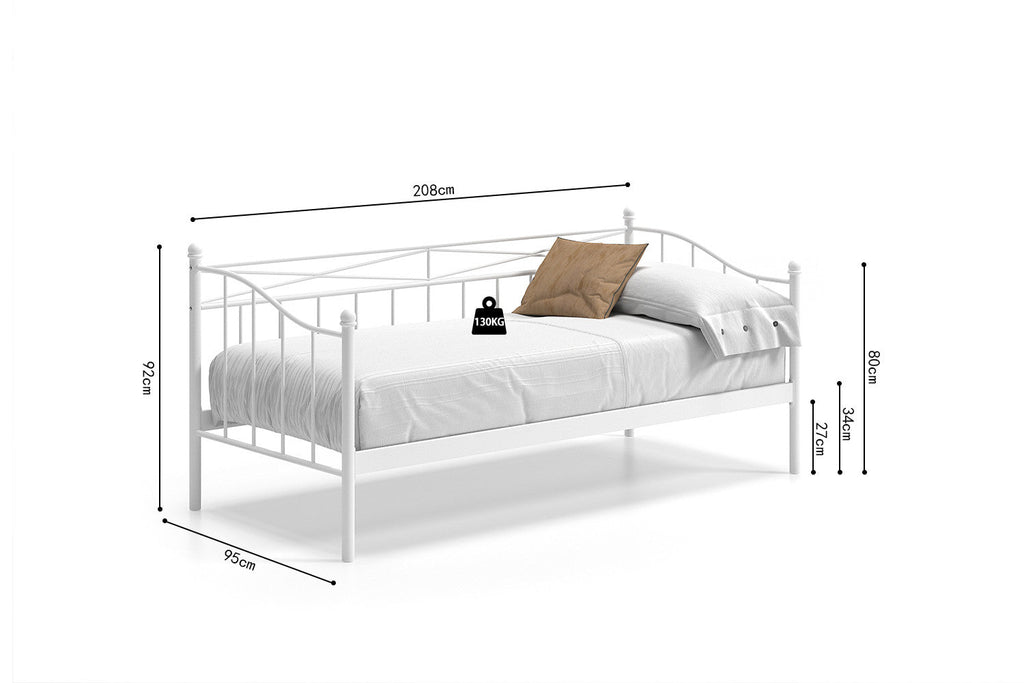 Bed Simone 90x200 met lattenbodem Wit