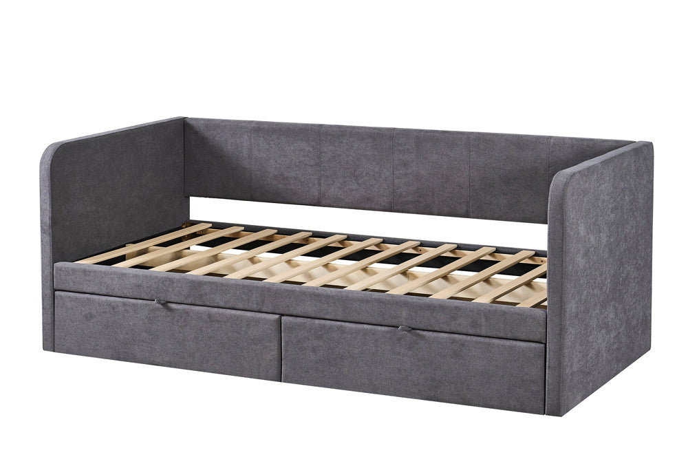 Bed Pamina 90x200 met lattenbodem Stof Grijs