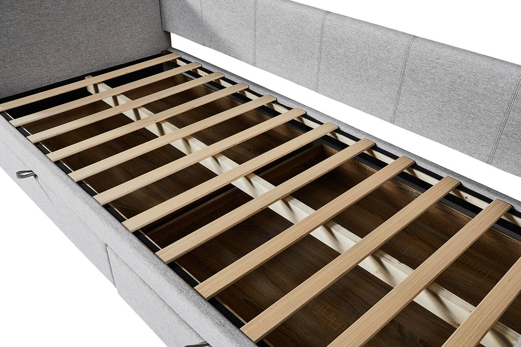 Bed Pamina 90x200 met lattenbodem Beige