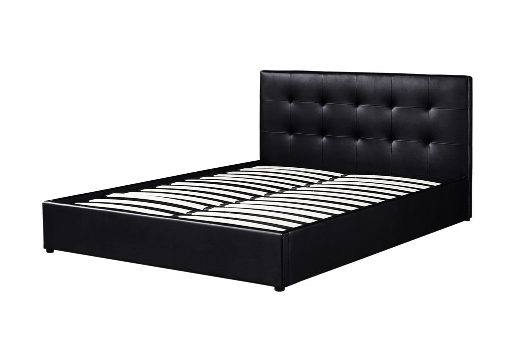 Bed met koffer Pimera 160x200 met lattenbodem PU Zwart