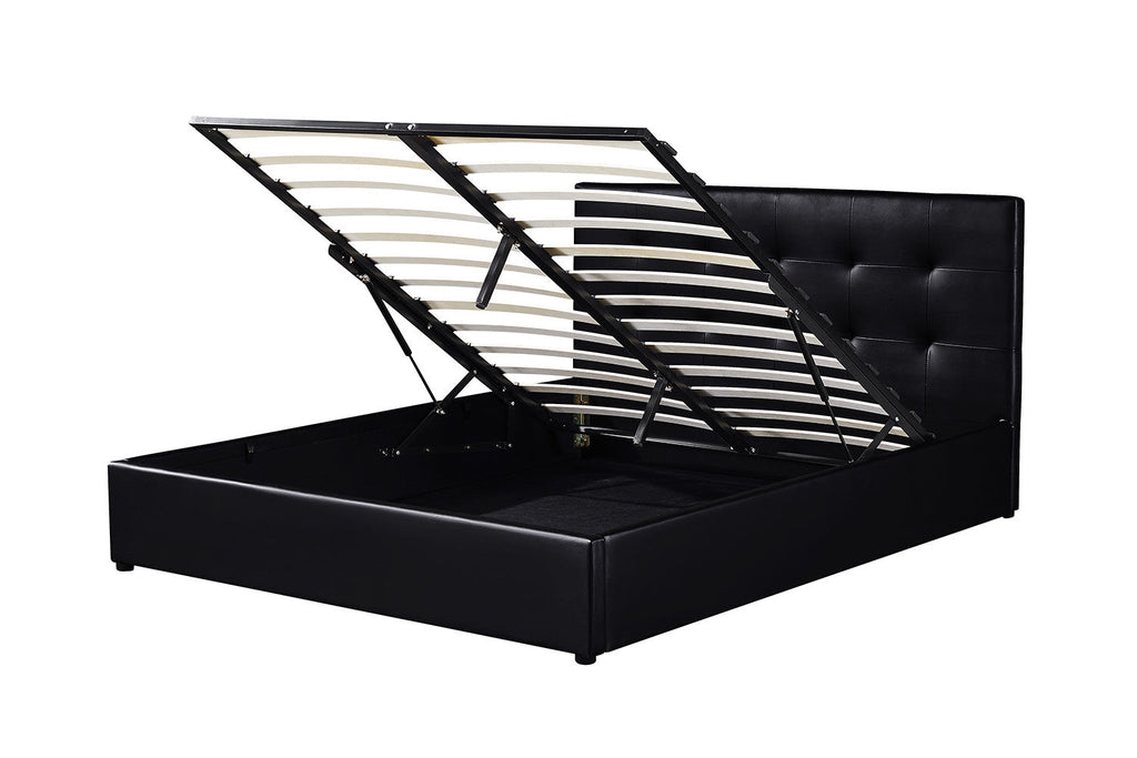 Bed met koffer Pimera 160x200 met lattenbodem PU Zwart