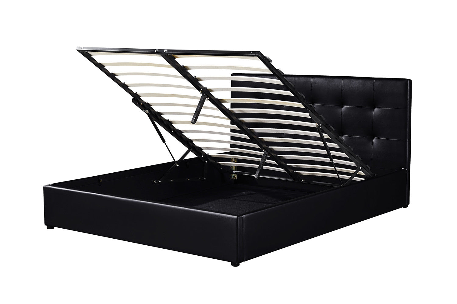 Bed met koffer Pimera 160x200 met lattenbodem PU Zwart